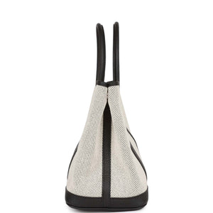 Hermes Garden Party 30 Ecru Toile and Black Negonda Palladium Hardware