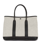 Hermes Garden Party 30 Ecru Toile and Black Negonda Palladium Hardware