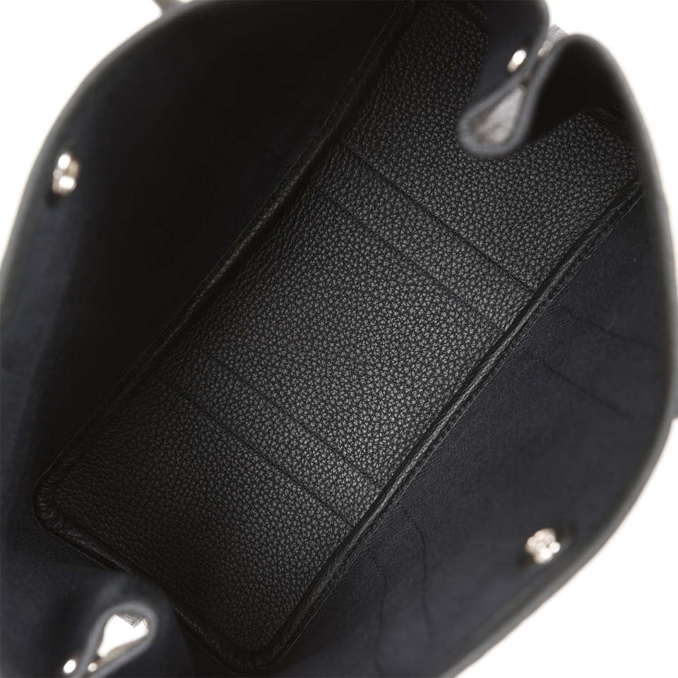 Hermes Garden Party 30 Ecru Toile and Black Negonda Palladium Hardware