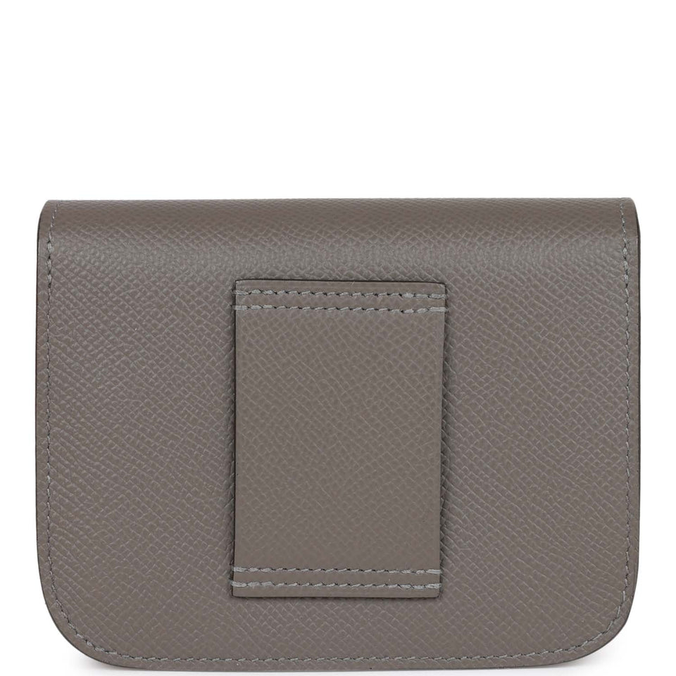 Hermes Constance Slim Wallet Gris Meyer Epsom Gold Hardware