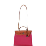 Hermes Herbag Zip PM 31 Rose Pourpre Toile H Berline Vache Barenia Hunter Palladium Hardware