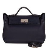 Hermes 24/24 Bag 29 Bleu Nuit Alligator and Togo Touch Palladium Hardware