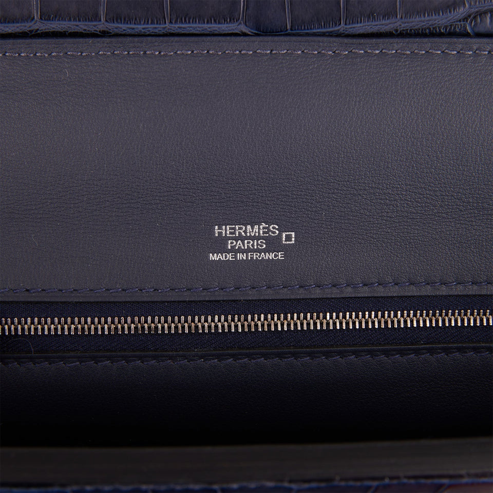 Hermes 24/24 Bag 29 Bleu Nuit Alligator and Togo Touch Palladium Hardware