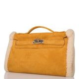 Hermes Sable Doblis and Shearling Teddy Kelly Muff Palladium Hardware