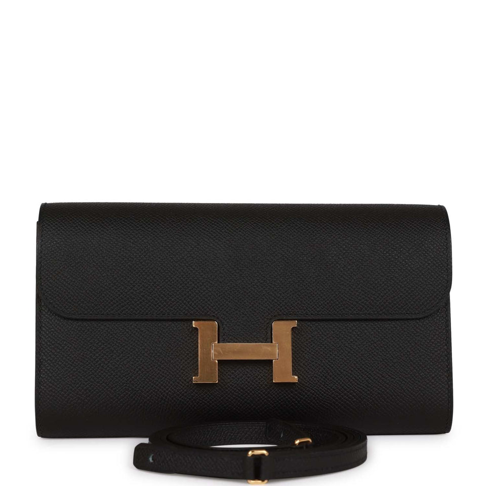 Hermes Constance Wallet To Go Black Epsom Gold Hardware