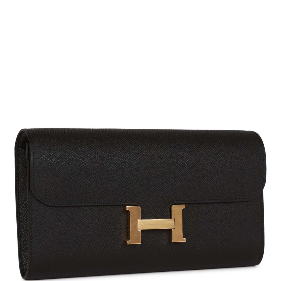 Hermes Constance Wallet To Go Black Epsom Gold Hardware