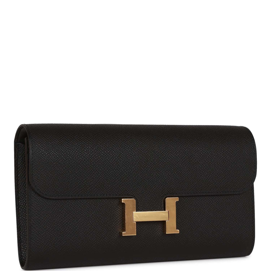 Hermes Constance Wallet To Go Black Epsom Gold Hardware