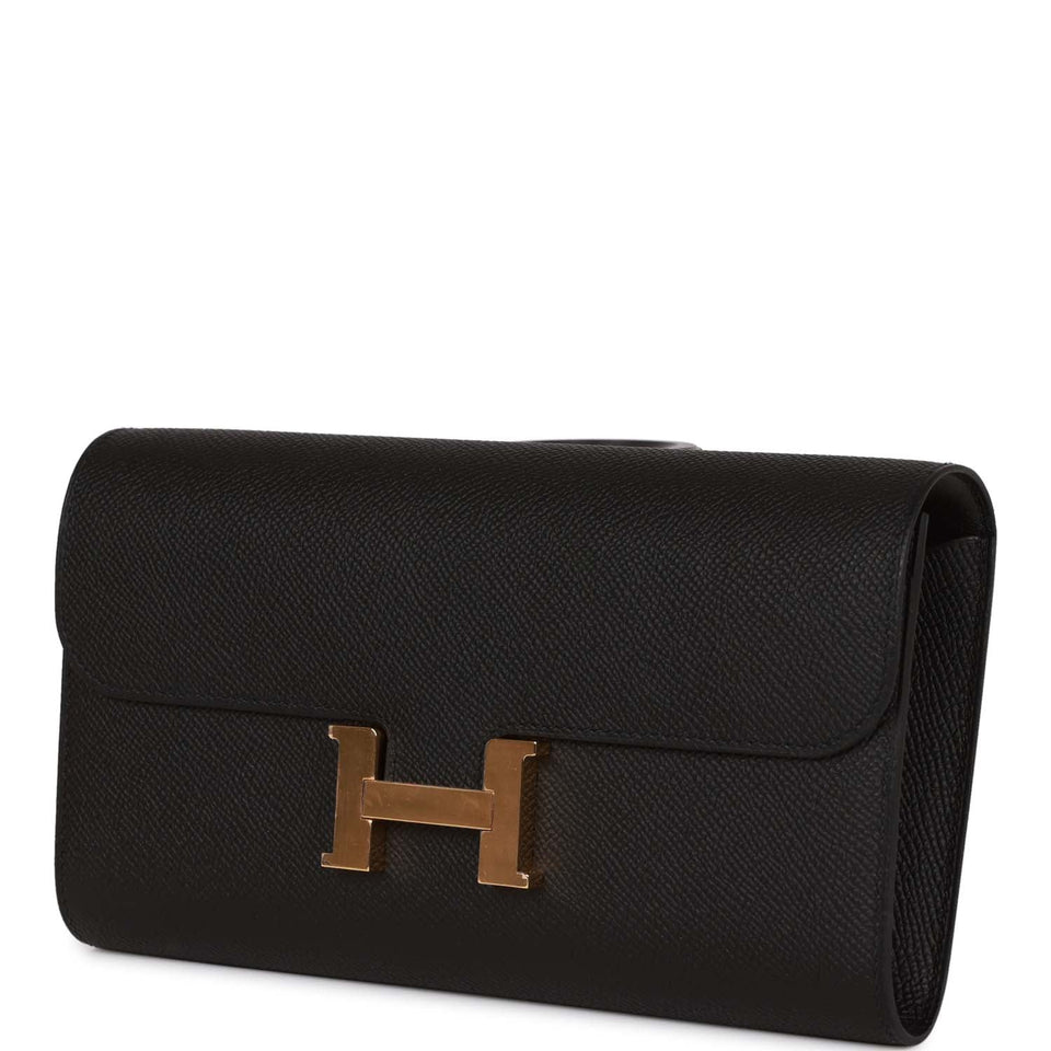 Hermes Constance Wallet To Go Black Epsom Gold Hardware