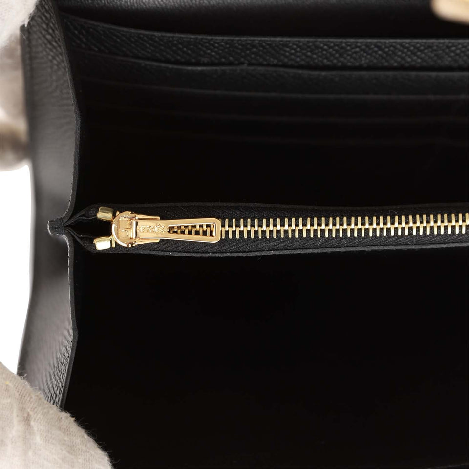 Hermes Constance Wallet To Go Black Epsom Gold Hardware