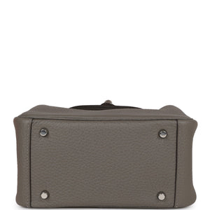 Hermes Mini Lindy Gris Meyer Clemence Palladium Hardware