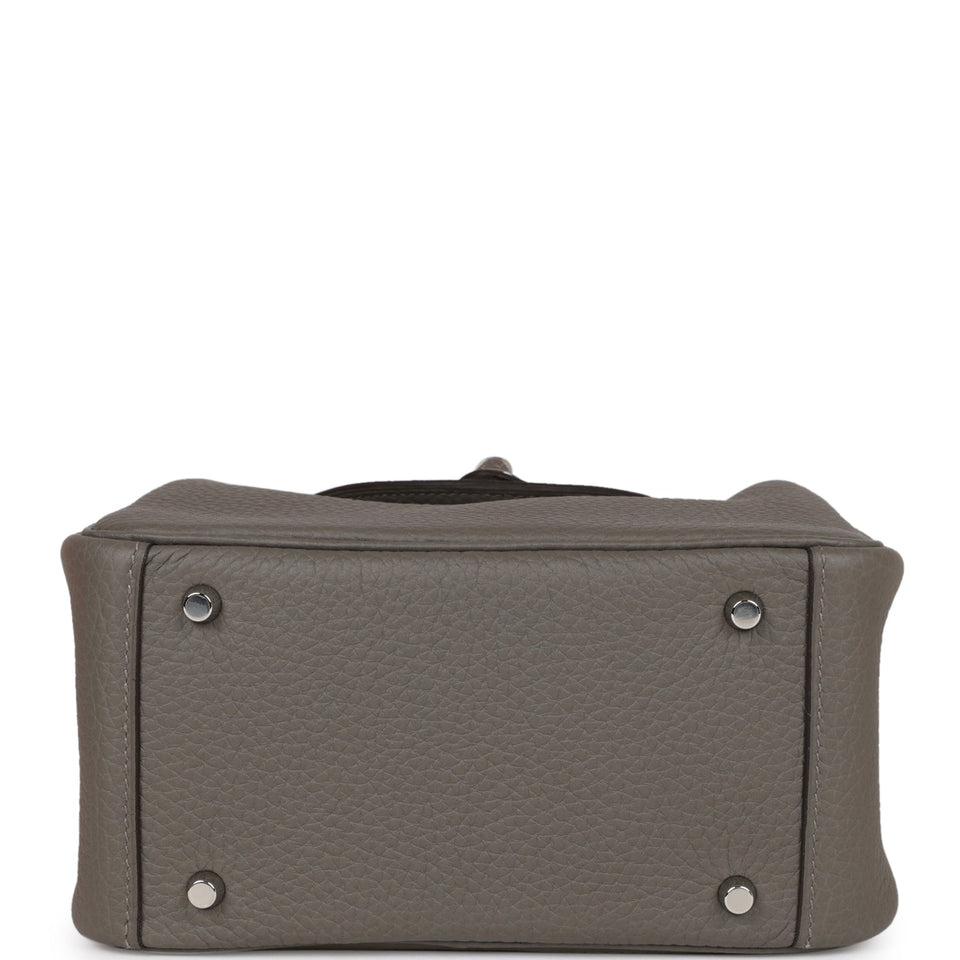 Hermes Mini Lindy Gris Meyer Clemence Palladium Hardware