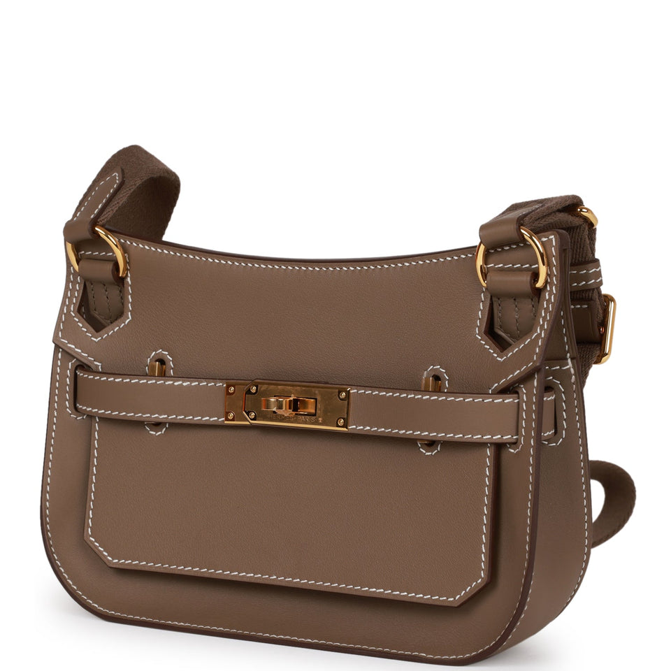 Hermes Jypsiere Mini Etoupe Swift Gold Hardware