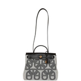 Hermes Herbag 31 "Chain D'ancre" Ecru and Black Vache Leather Gold Hardware