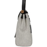 Hermes Herbag 31 "Chain D'ancre" Ecru and Black Vache Leather Gold Hardware