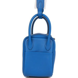 Hermes Mini Lindy Bleu France Verso Swift Palladium Hardware