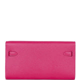 Hermes Kelly Wallet To Go Rose Mexico Chevre Palladium Hardware