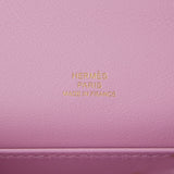 Hermes Kelly Pochette Mauve Sylvestre Swift Rose Gold Hardware