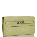 Hermes Kelly Wallet To Go Jaune Bourgeon Matte Alligator Palladium Hardware