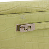 Hermes Kelly Wallet To Go Jaune Bourgeon Matte Alligator Palladium Hardware