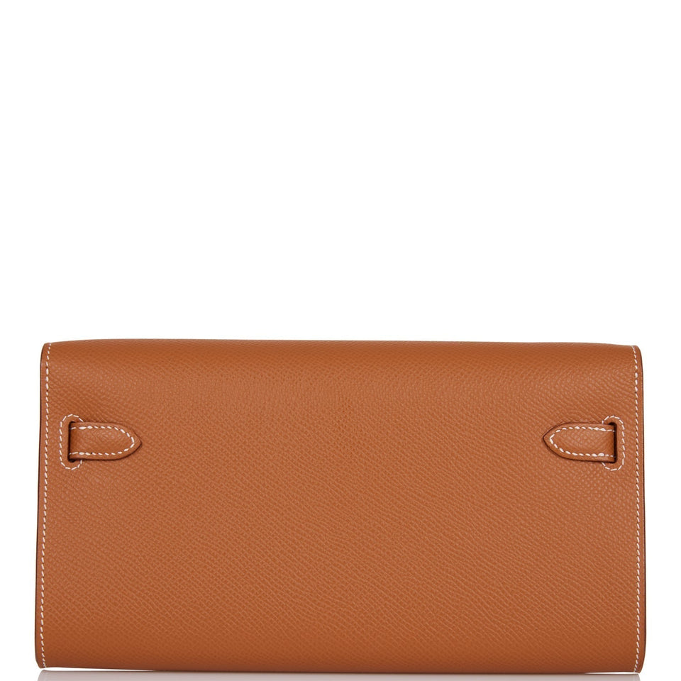 Hermes Kelly Wallet To Go Gold Epsom Palladium Hardware