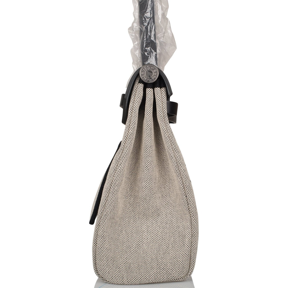 Hermes Herbag 32 Pegase Pop Black Hunter and Toile Palladium Hardware