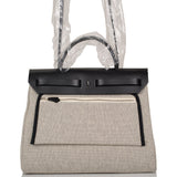 Hermes Herbag 32 Pegase Pop Black Hunter and Toile Palladium Hardware