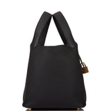 Hermes Black Clemence Picotin Lock 18cm Gold Hardware