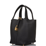 Hermes Black Clemence Picotin Lock 18cm Gold Hardware