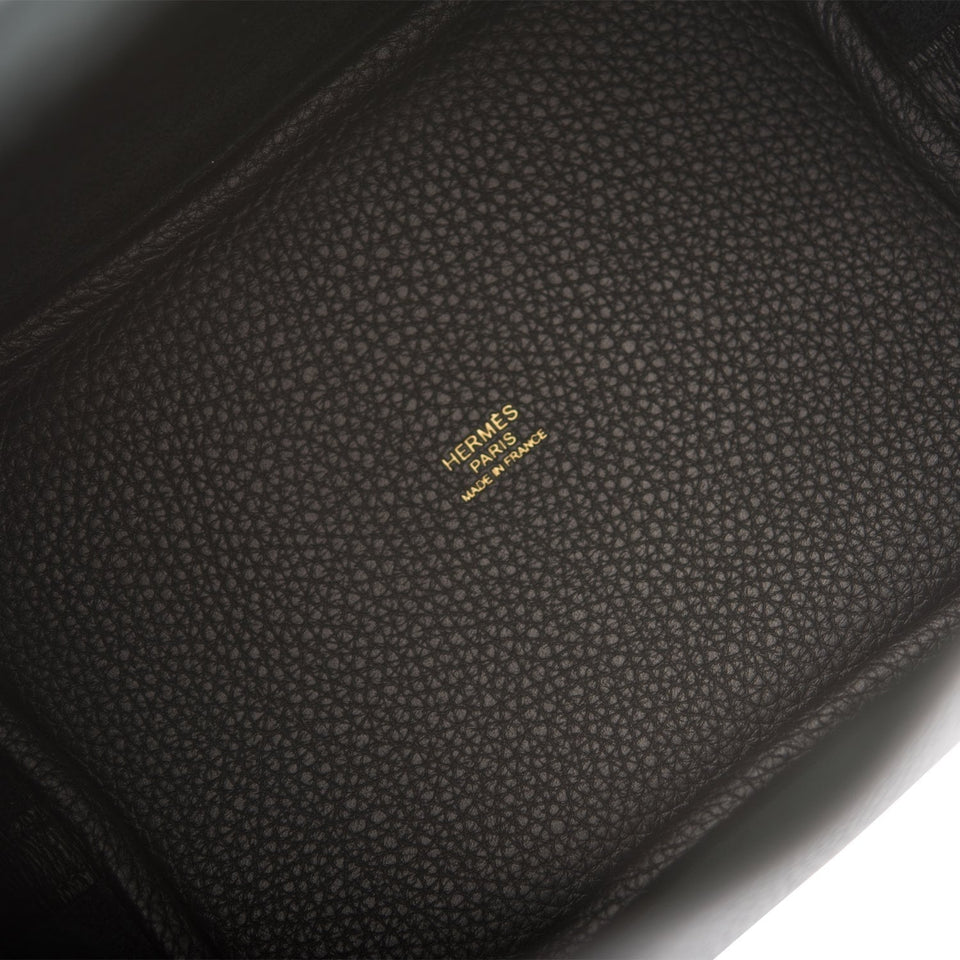 Hermes Black Clemence Picotin Lock 18cm Gold Hardware