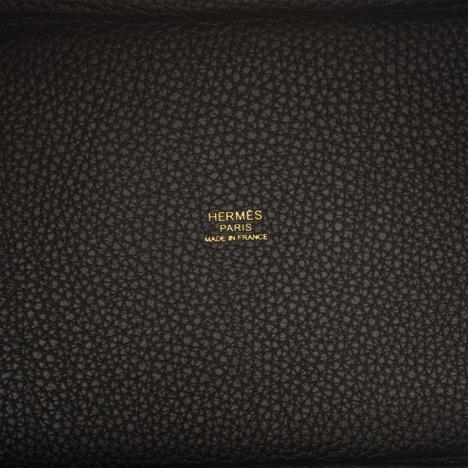 Hermes Black Clemence Picotin Lock 18cm Gold Hardware