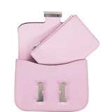 Hermes Constance Slim Wallet Mauve Sylvestre Epsom Palladium Hardware