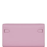 Hermes Kelly Wallet To Go Mauve Sylvestre Epsom Palladium Hardware