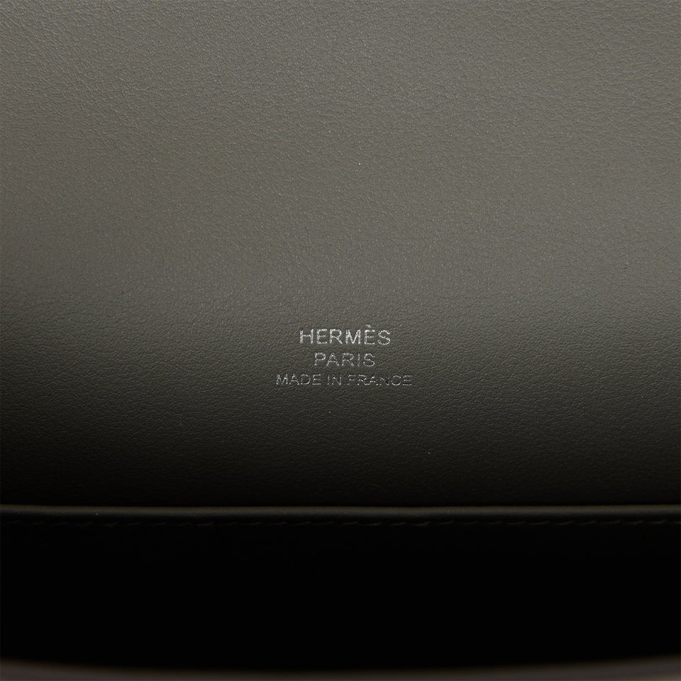 Hermes Kelly Pochette Gris Meyer Swift Palladium Hardware