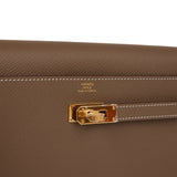 Hermes Kelly Wallet To Go Etoupe Epsom Gold Hardware