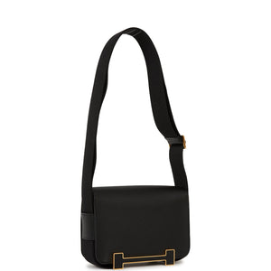 Hermes Geta Black Chevre Gold Hardware
