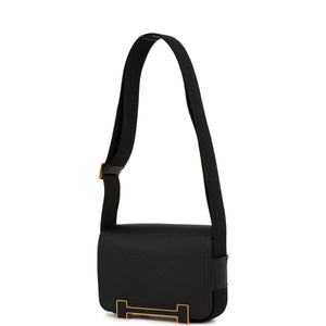Hermes Geta Black Chevre Gold Hardware