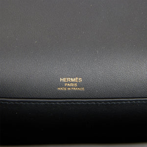 Hermes Geta Black Chevre Gold Hardware