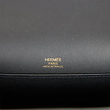 Hermes Geta Black Chevre Gold Hardware