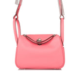 Hermes Mini Lindy Rose D'Ete Swift Palladium Hardware