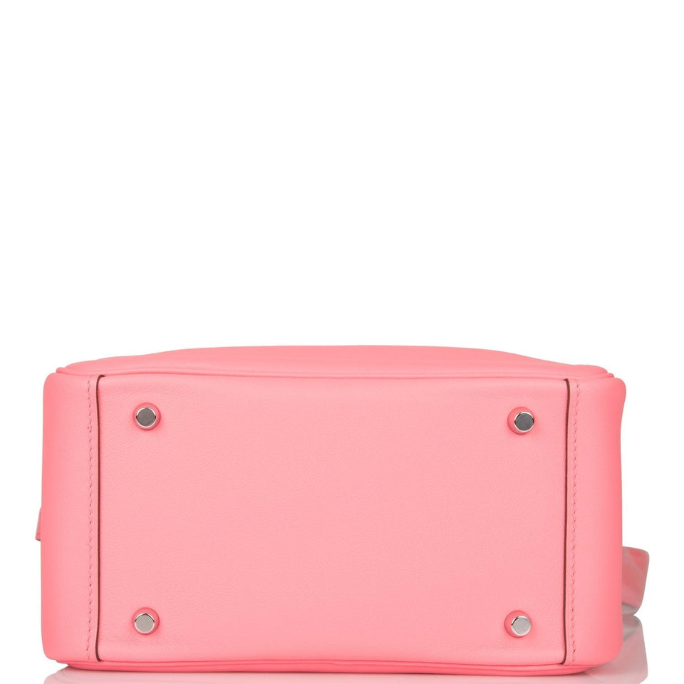 Hermes Mini Lindy Rose D'Ete Swift Palladium Hardware