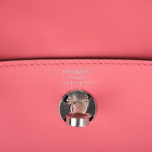 Hermes Mini Lindy Rose D'Ete Swift Palladium Hardware