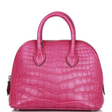 Hermes 1923 Bolide Mini Rose Scheherazade Matte Alligator Palladium Hardware