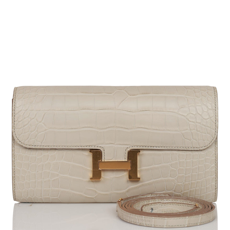 Hermes Constance Wallet To Go Beton Matte Alligator Gold Hardware