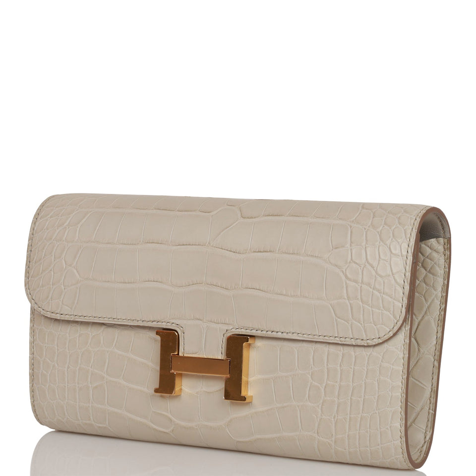 Hermes Constance Wallet To Go Beton Matte Alligator Gold Hardware