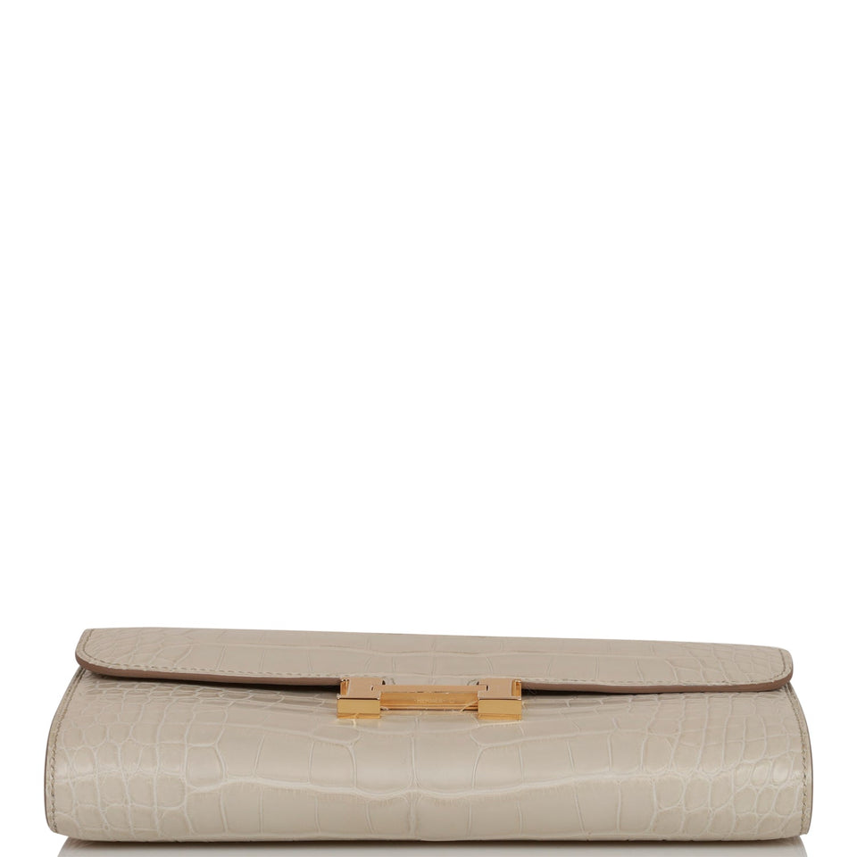Hermes Constance Wallet To Go Beton Matte Alligator Gold Hardware