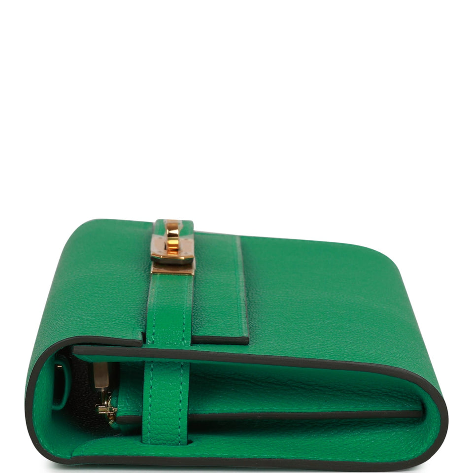 Hermes Kelly Wallet To Go Menthe Chevre Gold Hardware