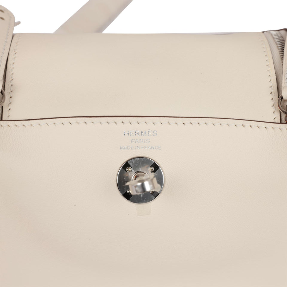 Hermes Mini Lindy Nata Verso Swift Palladium Hardware