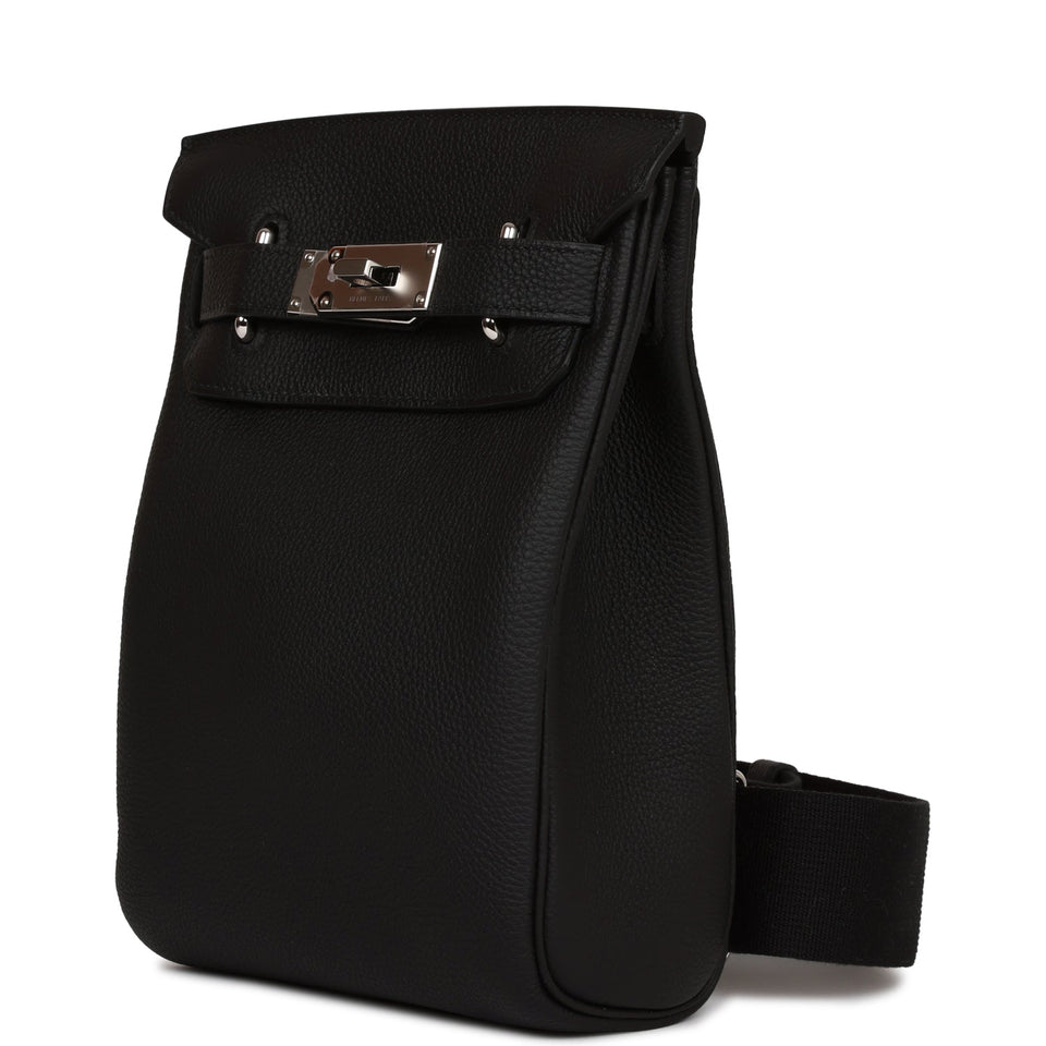 Hermes HAC A Dos PM Backpack Black Togo Palladium Hardware