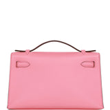 Hermes Kelly Pochette Rose D'Ete Swift Palladium Hardware