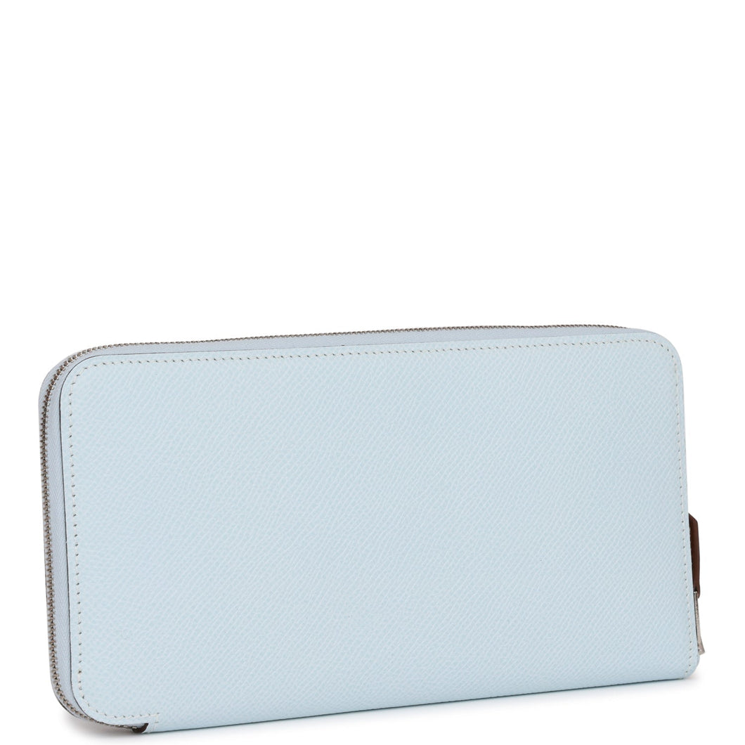 Hermes Silk'In Wallet Bleu Brume Epsom Palladium Hardware